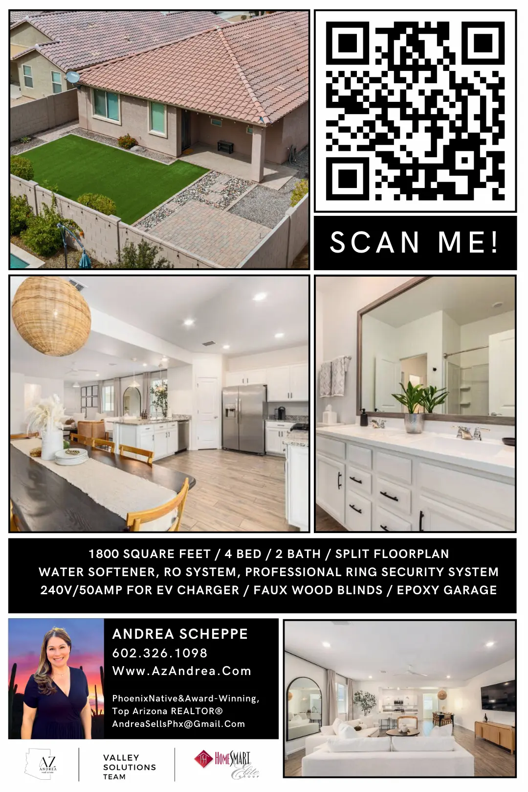 Custom For Sale sign Andrea Scheppe Phoenix home listing marketing